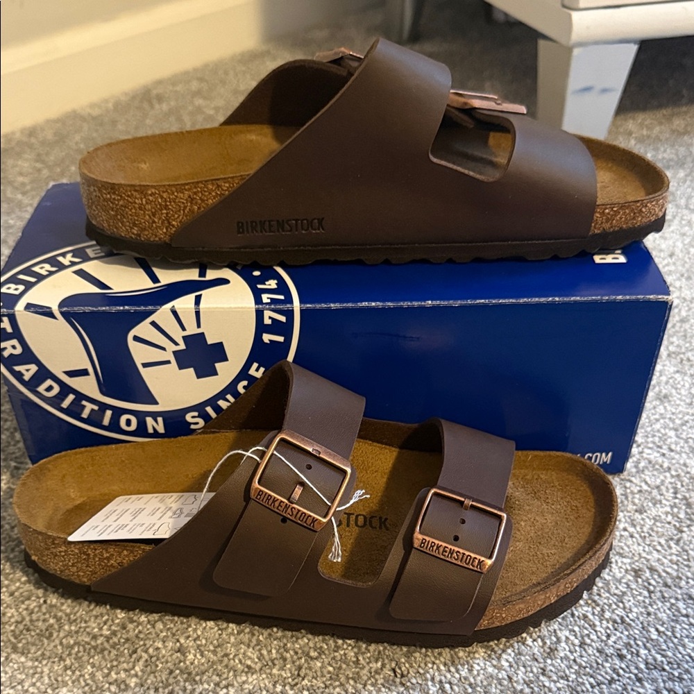 Birkenstock Arizona Two-Strap Sandals - Dark Brown